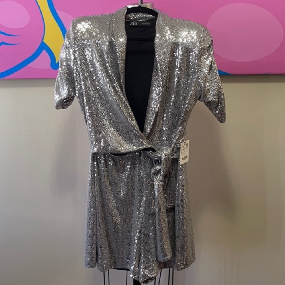 💎Zara Silver Metallic Romper💎